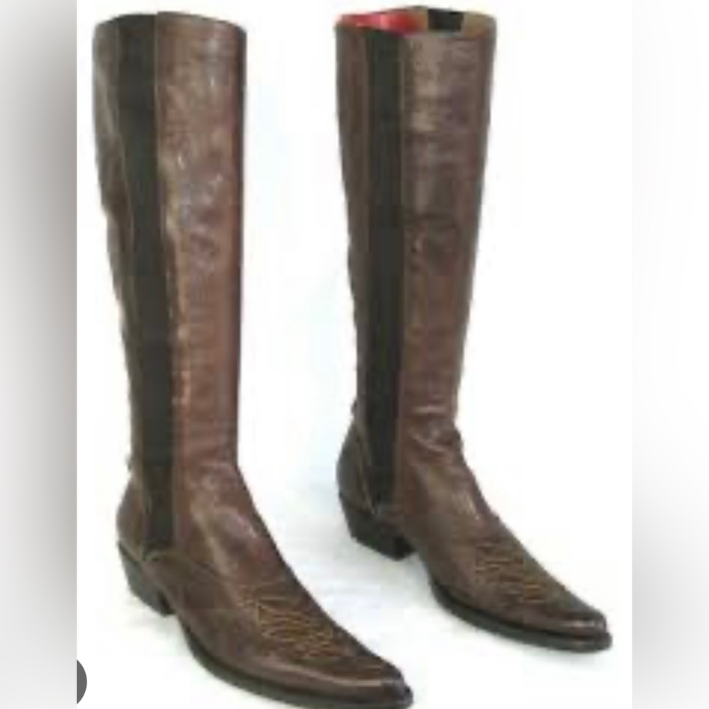 Free Lance Paris. Genuine leather sock western boot. Knee high. EU size 40